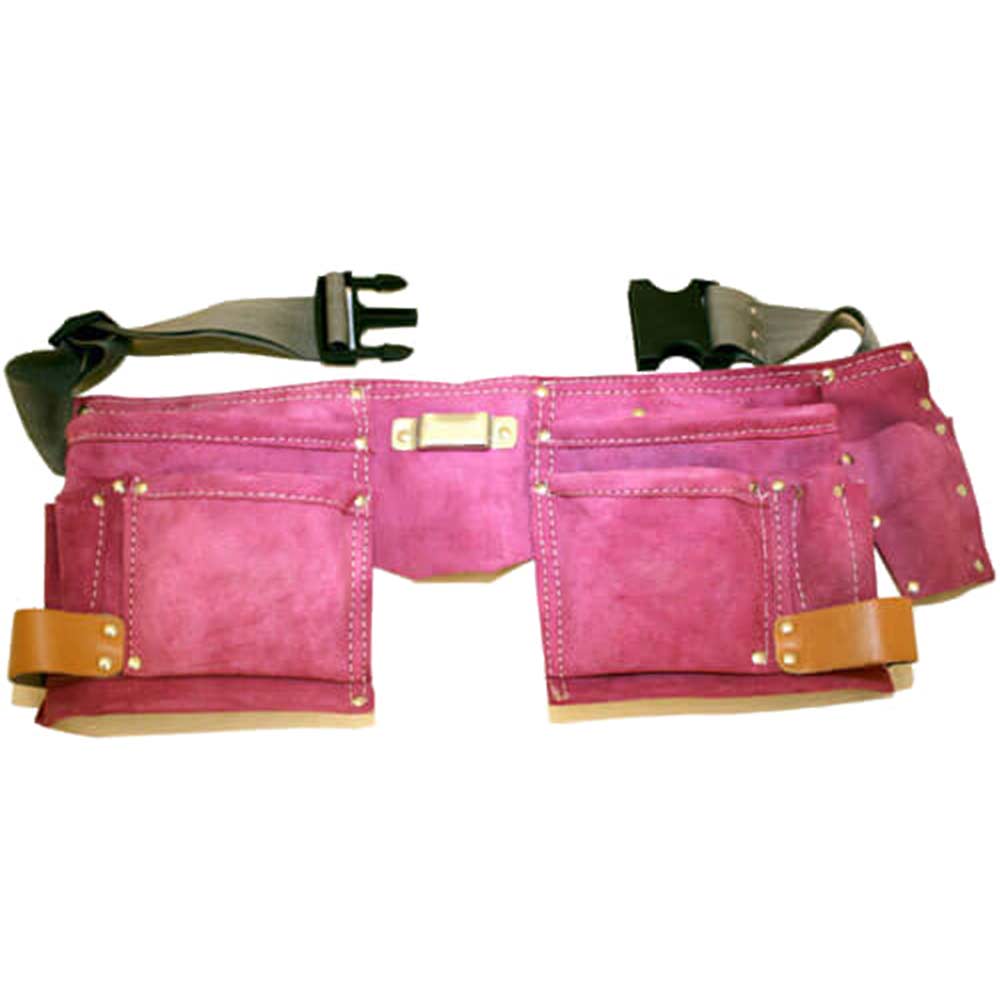 Ladies Pink Leather Double Tool Pouch