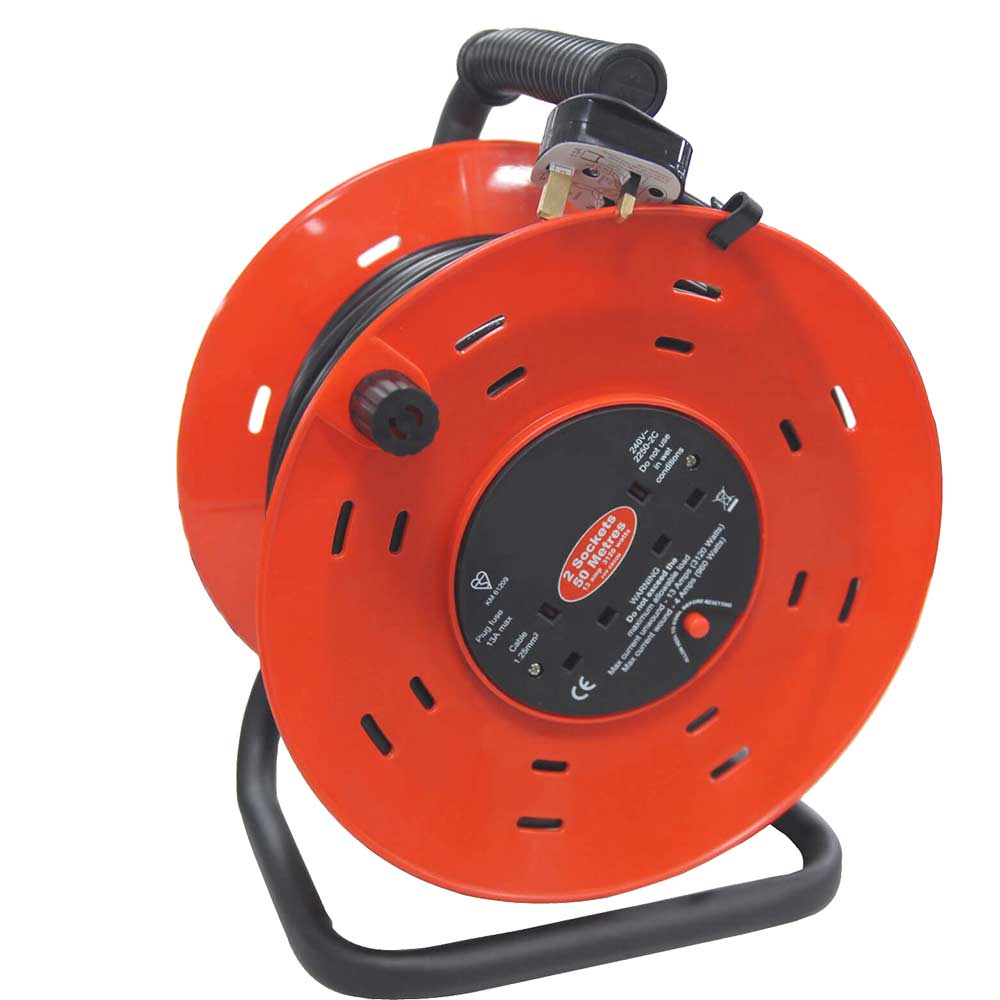 3 Socket 25 Metre Heavy Duty Cable Reel 13 amp 240v