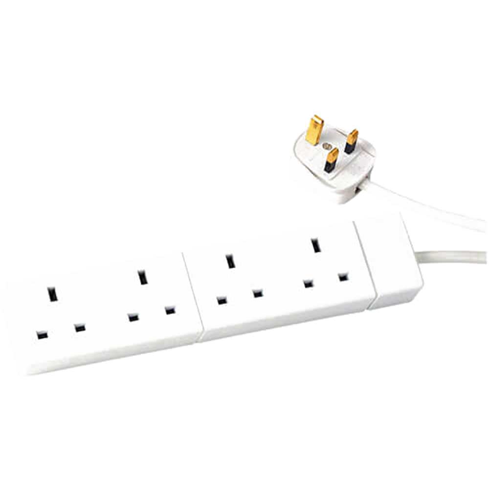 Image of 4 Socket Extension Lead with 1 Metre Cable 13amp 240v