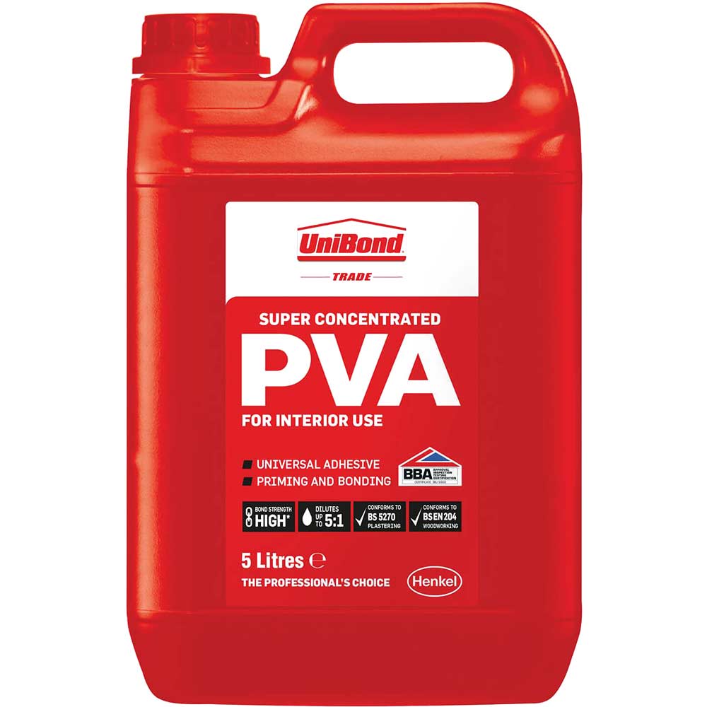 Unibond Super PVA Adhesive / Primer & Bonding Aid 5 Litre
