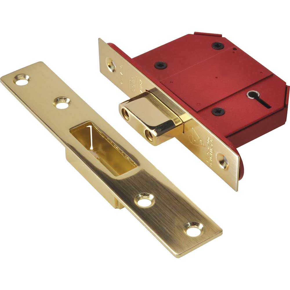 Union Locks Strongbolt 2100S BS 5 Lever Mortice Deadlock 68mm Satin Brass