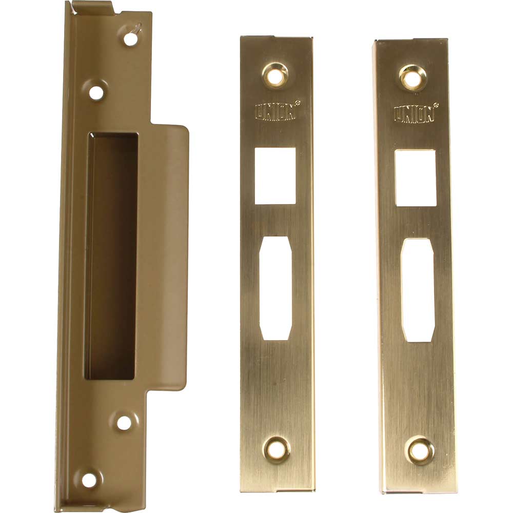 Union Locks Strongbolt 2200 Mortice Sash Lock Rebate Kit 13mm Satin Brass