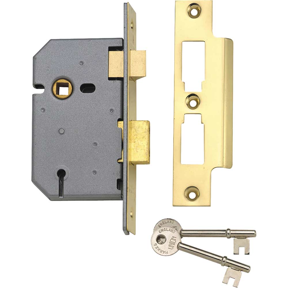 Union Locks 2277 3 Lever Mortice Sash Lock Satin Chrome 65mm / 2.5"