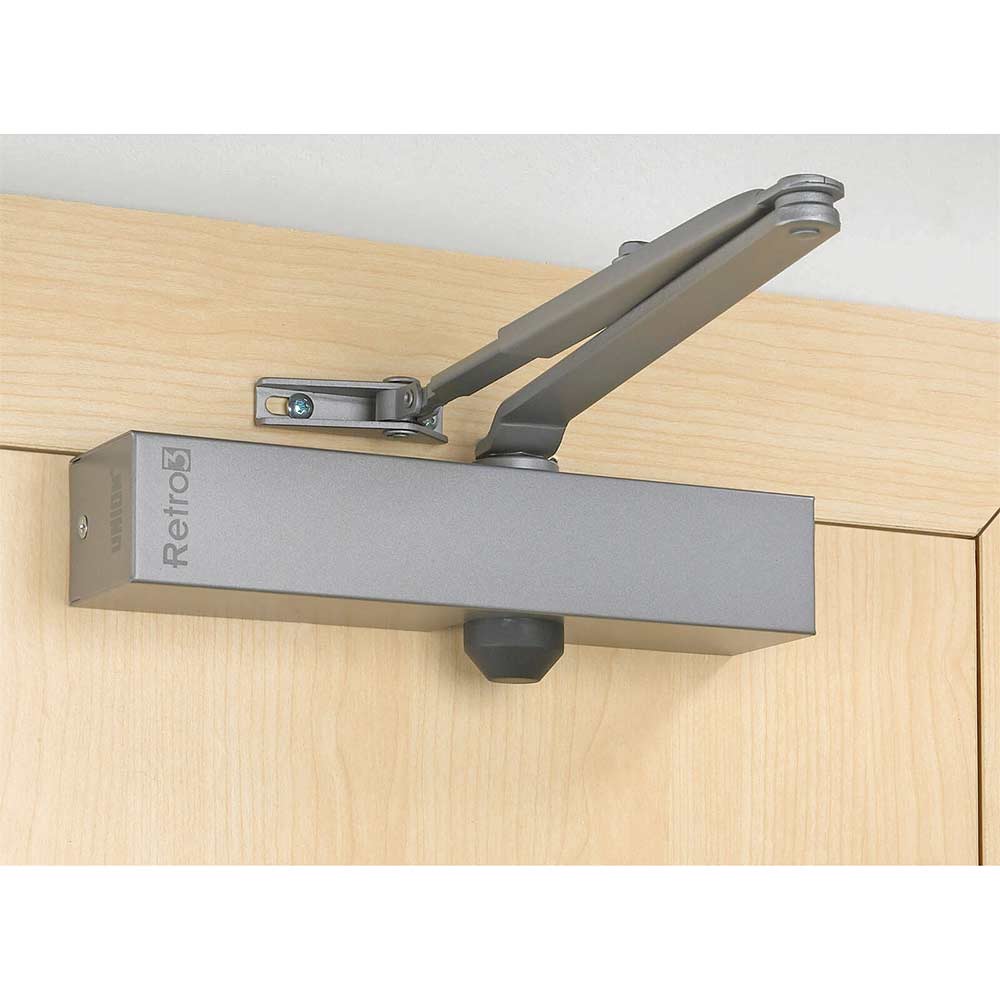 Image of Union Locks Replacement Door Closer Size 4 Silver Finish J-RETRO4-SIL