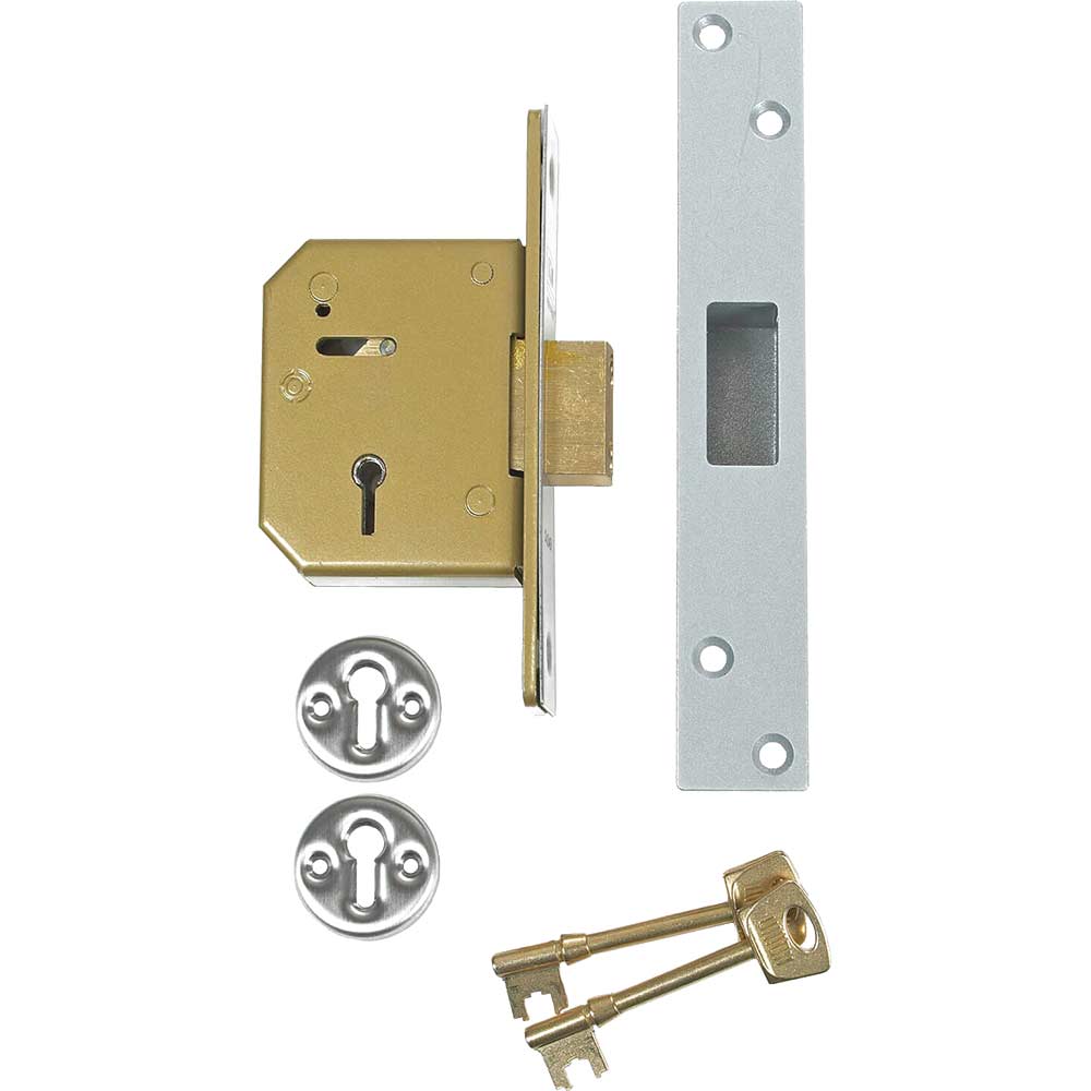 Image of Union 3G115 67mm C Series 5 Lever Deadlock Satin Chrome