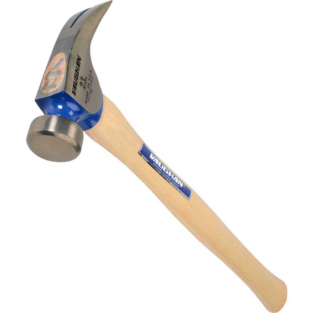 Image of Vaughan CF1P California Framing Hammer with Plain Face & Straight Hickory Handle 650g / 23oz