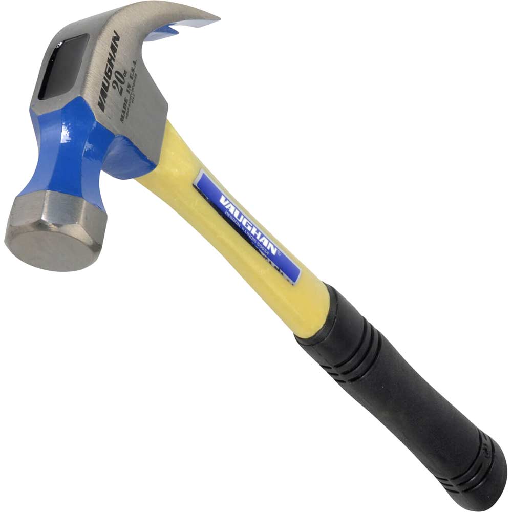 Image of Vaughan FS20 Curved Claw Nail Hammer with Smooth Face Fibre Glass Handle 570g / 20oz