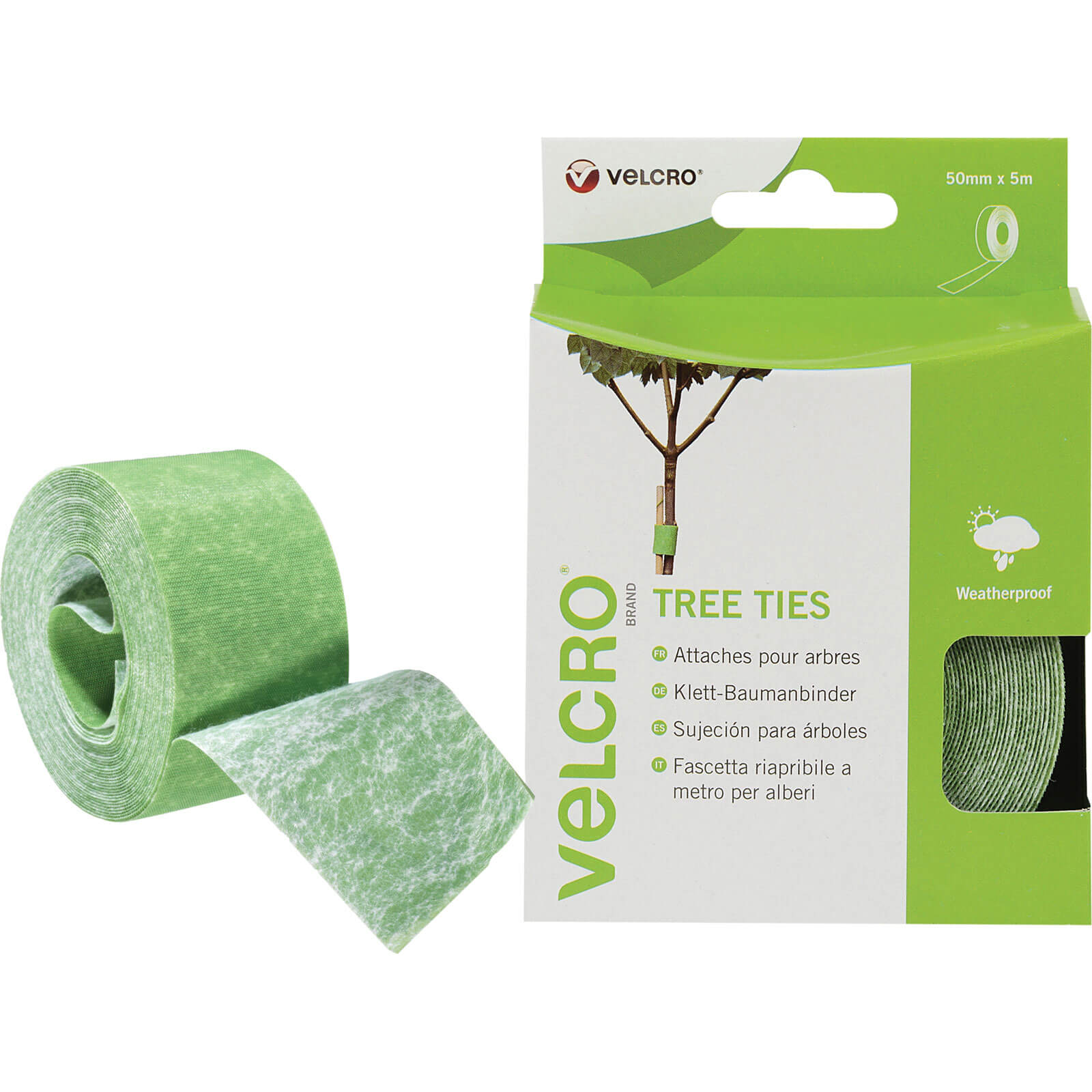 Velcro Adjustable Tree Ties 20mm x 5 Metre Green
