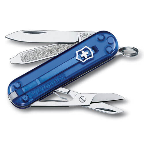 Victorinox Classic SD Translucent Blue Swiss Army Knife 7 Functions 06223T2
