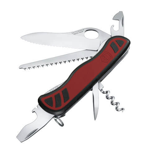 Victorinox Forester One Hand Red / Black Dual Density Lock Blade Swiss Army Knife 10 Functions