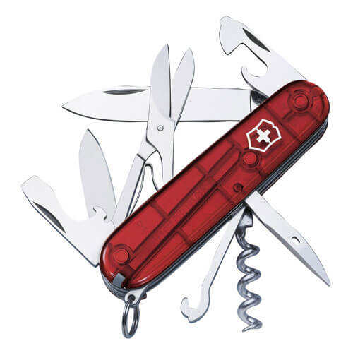 Victorinox Climber Translucent Red Swiss Army Knife 14 Functions 13703T