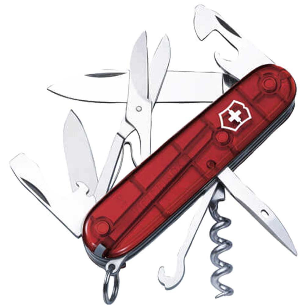 Image of Victorinox Climber Translucent Red Swiss Army Knife 14 Functions 13703T