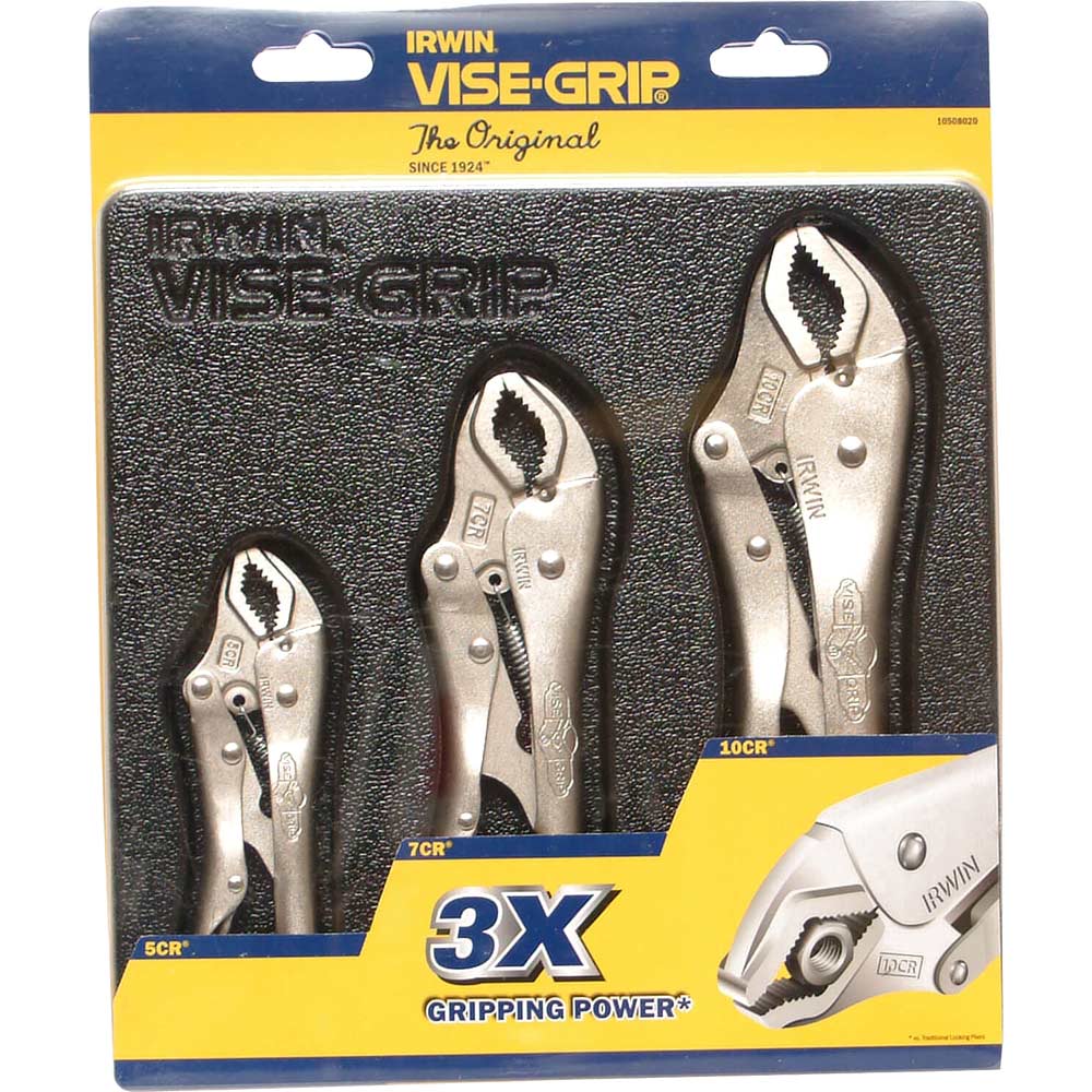 Image of Visegrip 3 Piece Curved Jaw Locking Plier Set