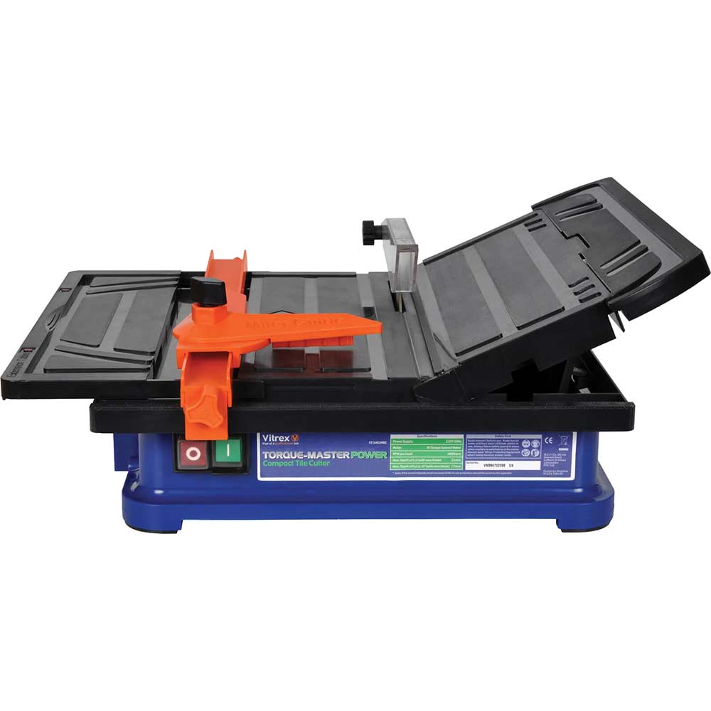 Image of Vitrex Torque Master Power Tile Saw 110mm Blade 450w 240v with Manual Tile Cutter Worth £12