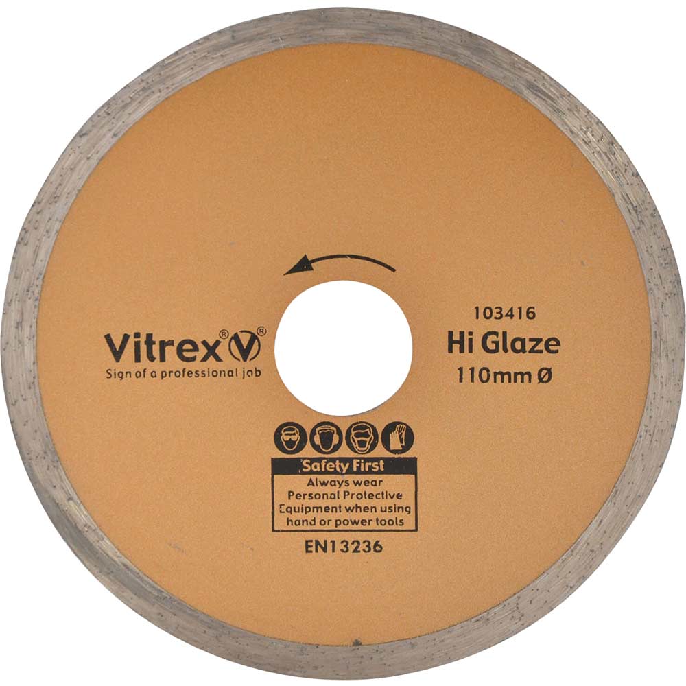 Image of Vitrex Diamond Hi Glaze Blade 110mm for Tile Cutters
