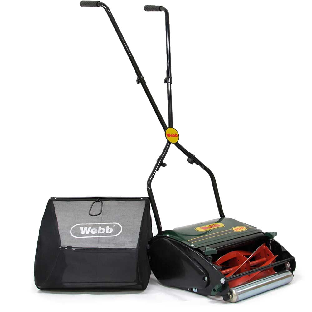 Image of Webb H12R Push Hand Cylinder Lawnmower 300mm Cut Width with Rear Roller
