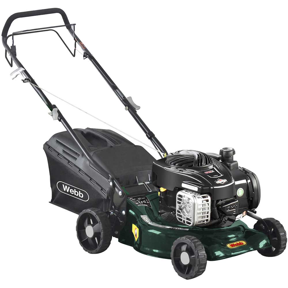Image of Webb R16SP Self Propelled Petrol Rotary Lawnmower 420mm Cut Width with Steel Deck & Briggs & Stratton 4 Stroke Engine