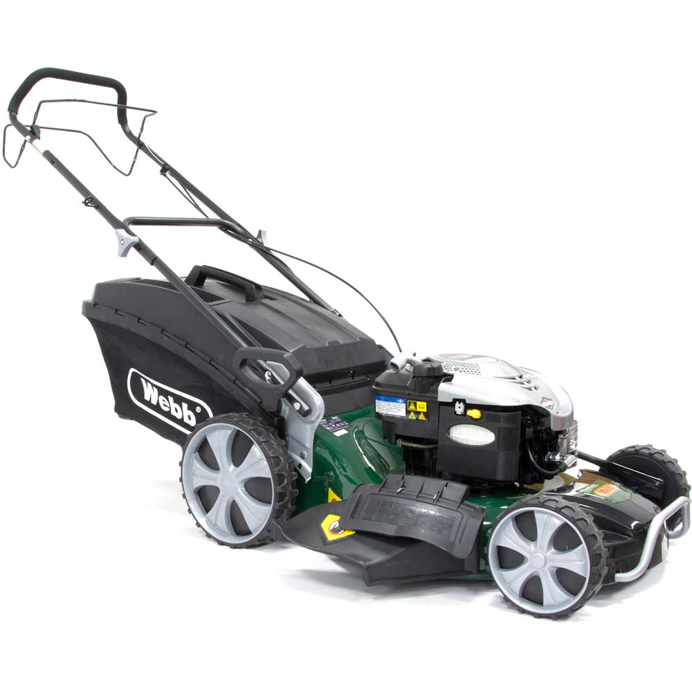 Webb R21HW Self Propelled Petrol 4 in 1 Rotary Lawn Mower 530mm Cut Width with Briggs & Stratton 675 Series Engine