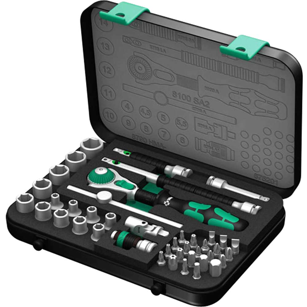 Image of Wera Zyklop 42 Piece 1/4&quot; Square Drive Socket Set Metric