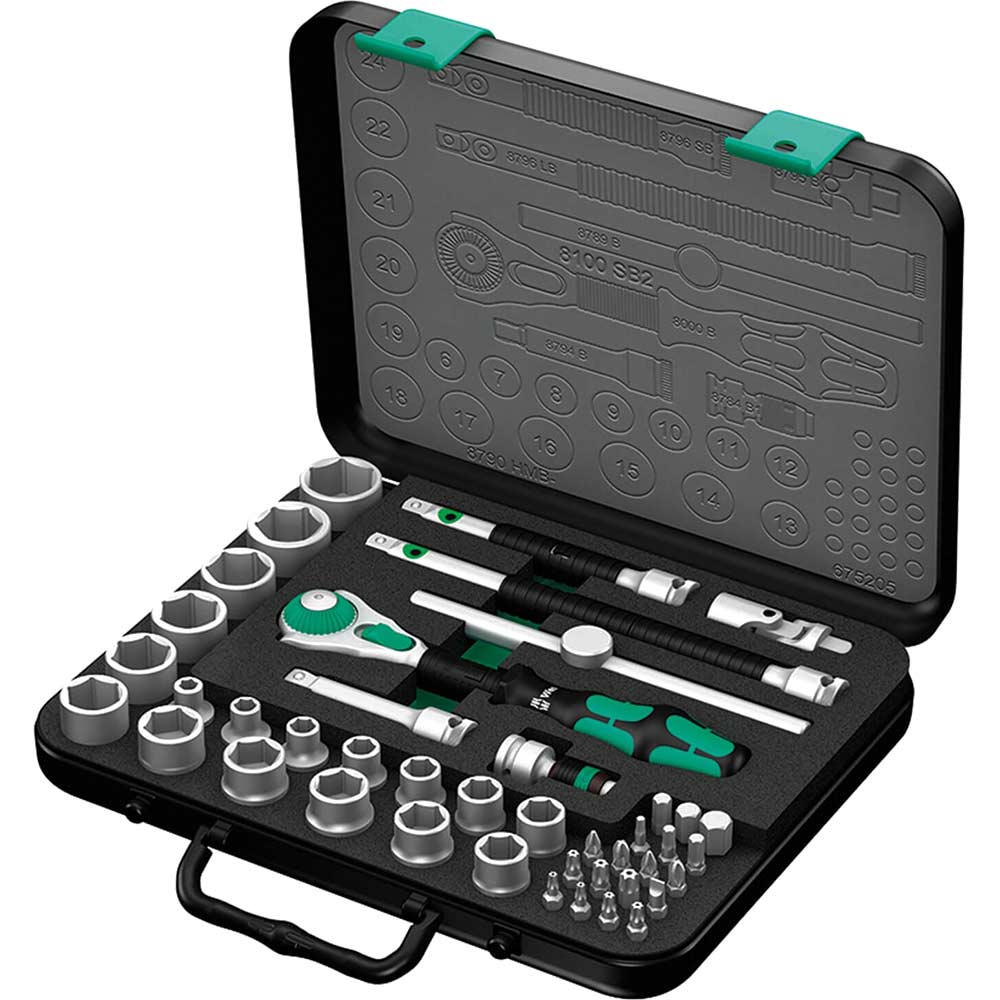 Wera Zyklop 43 Piece 3/8" Square Drive Socket Set Metric