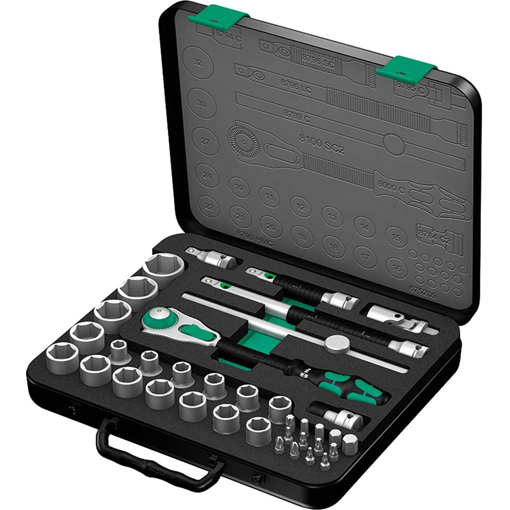 Image of Wera Zyklop 37 Piece 1/2&quot; Square Drive Socket Set Metric