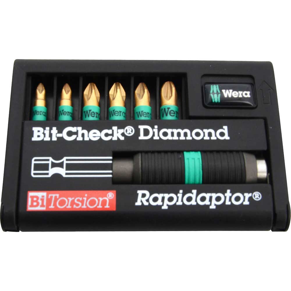 Wera Rapidaptor Bit Check 7 Piece Quick Release Diamond Bit Set