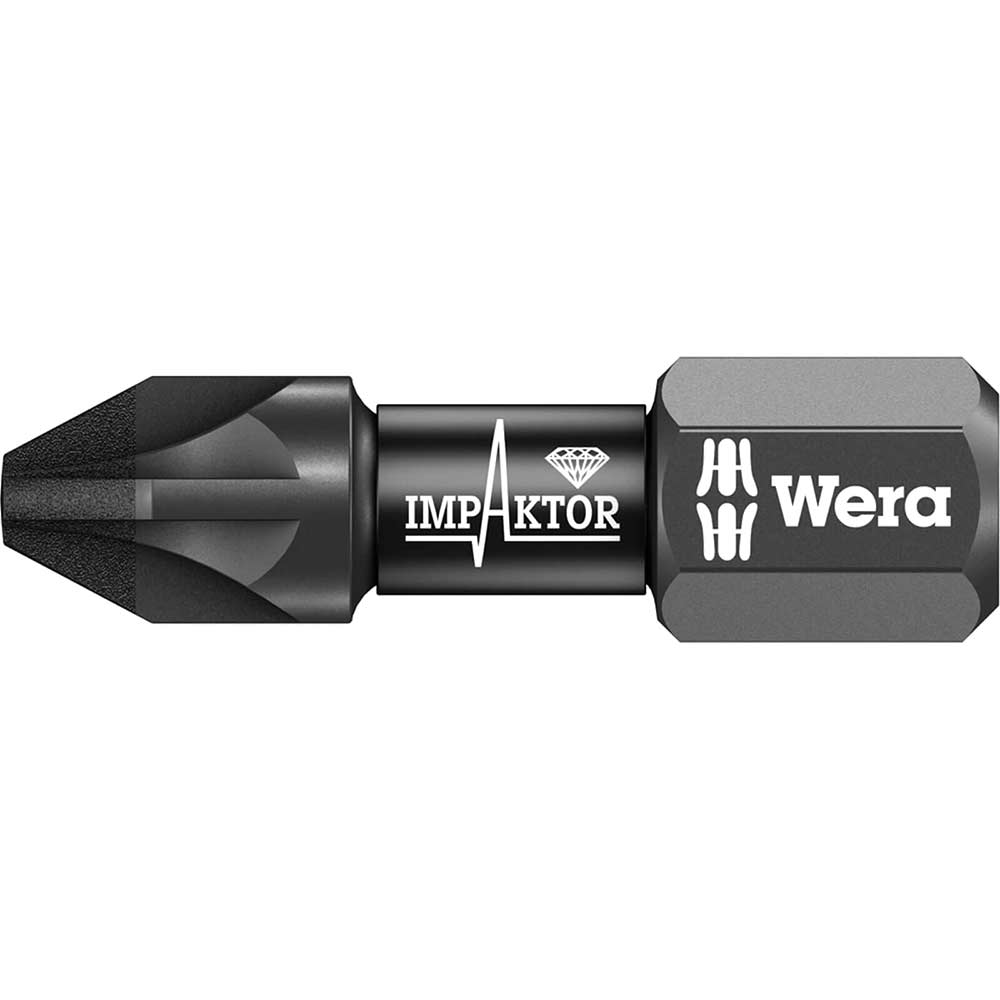 Image of Wera 855/1 Impaktor PZ2 x 25mm Pozi Driver Bit Pack of 10