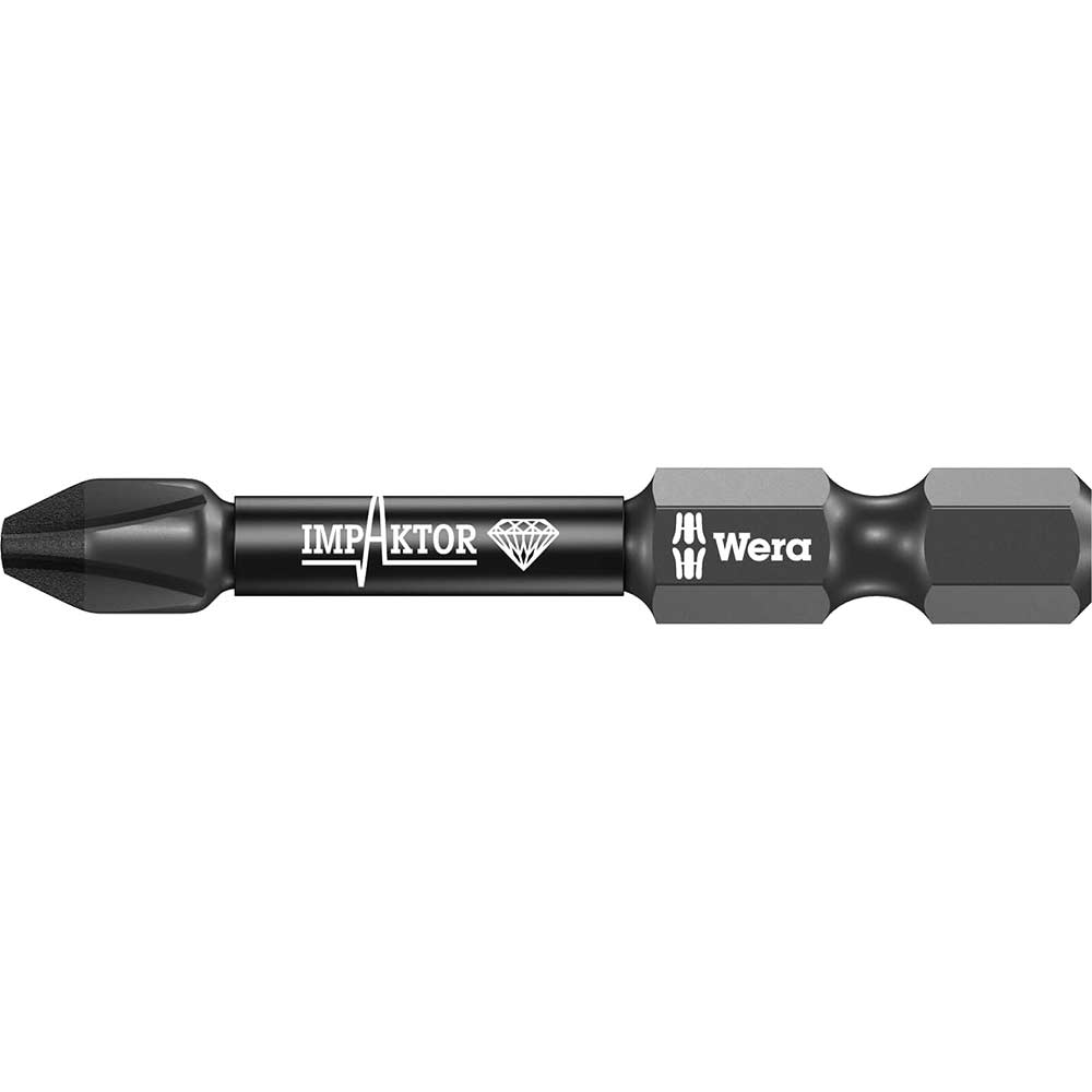 Image of Wera 851/4 Impaktor PH2 x 50mm Phillips Driver Bit Pack of 5