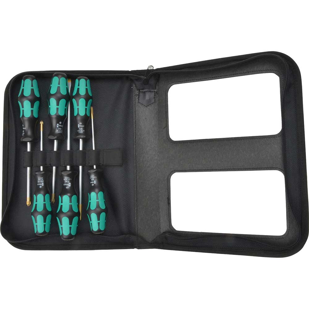 Image of Wera Kraftform 6 Piece Lasertip Screwdriver Set in Zip Case
