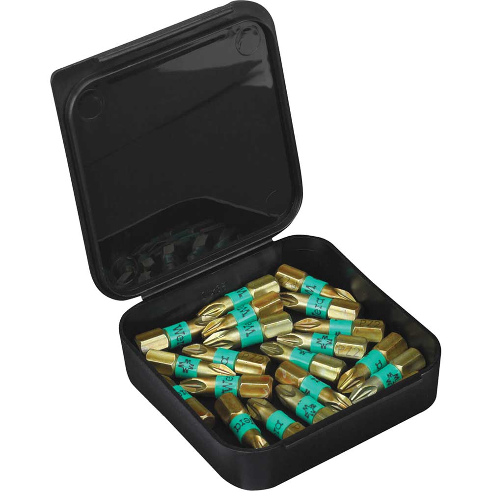 Image of Wera BiTorsion PZ1 x 25mm Extra Hard Pozi Bit Pack of 10
