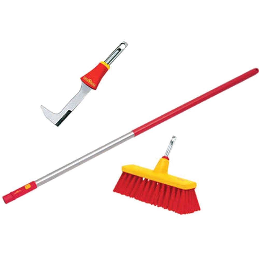Wolf Garten Multi Change Yard Broom + Scraper + Aluminium Handle 1500mm