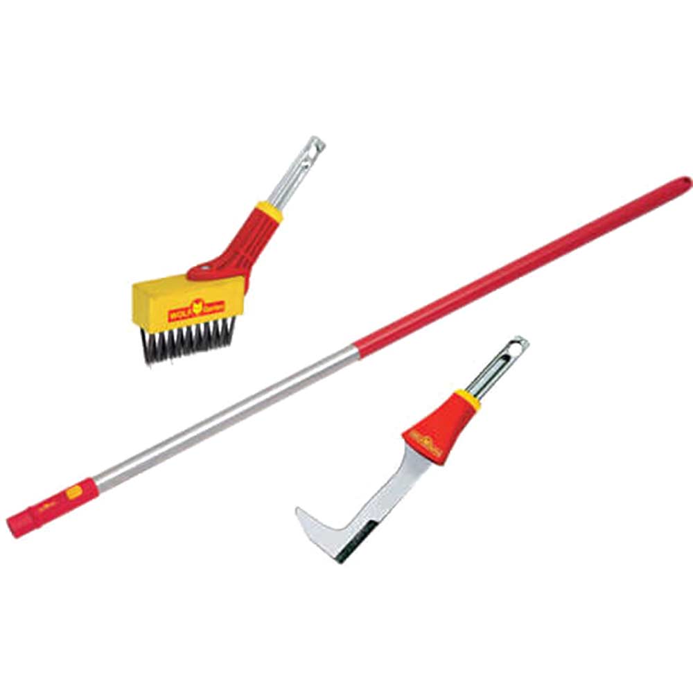 Image of Wolf Garten Multi Change Patio Weeding Brush + Scraper + Aluminium Handle 1500mm