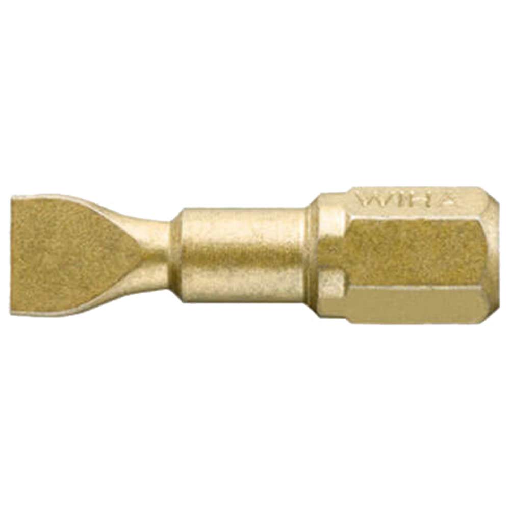Image of Wiha Gold 5.5 x 25mm Slotted Screwdriver Bits Pack of 3