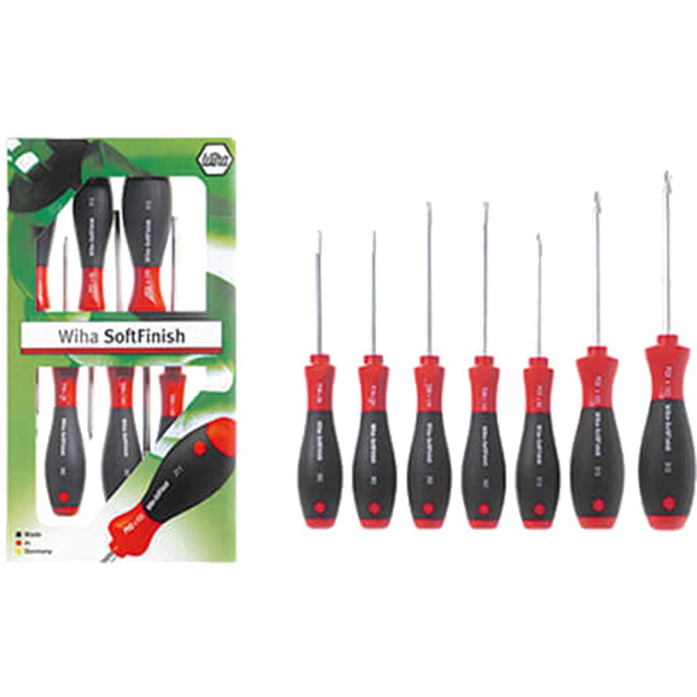 Image of Wiha 302 Series 7 Piece Phillips / Slotted Screwdriver Set with Soft Handles