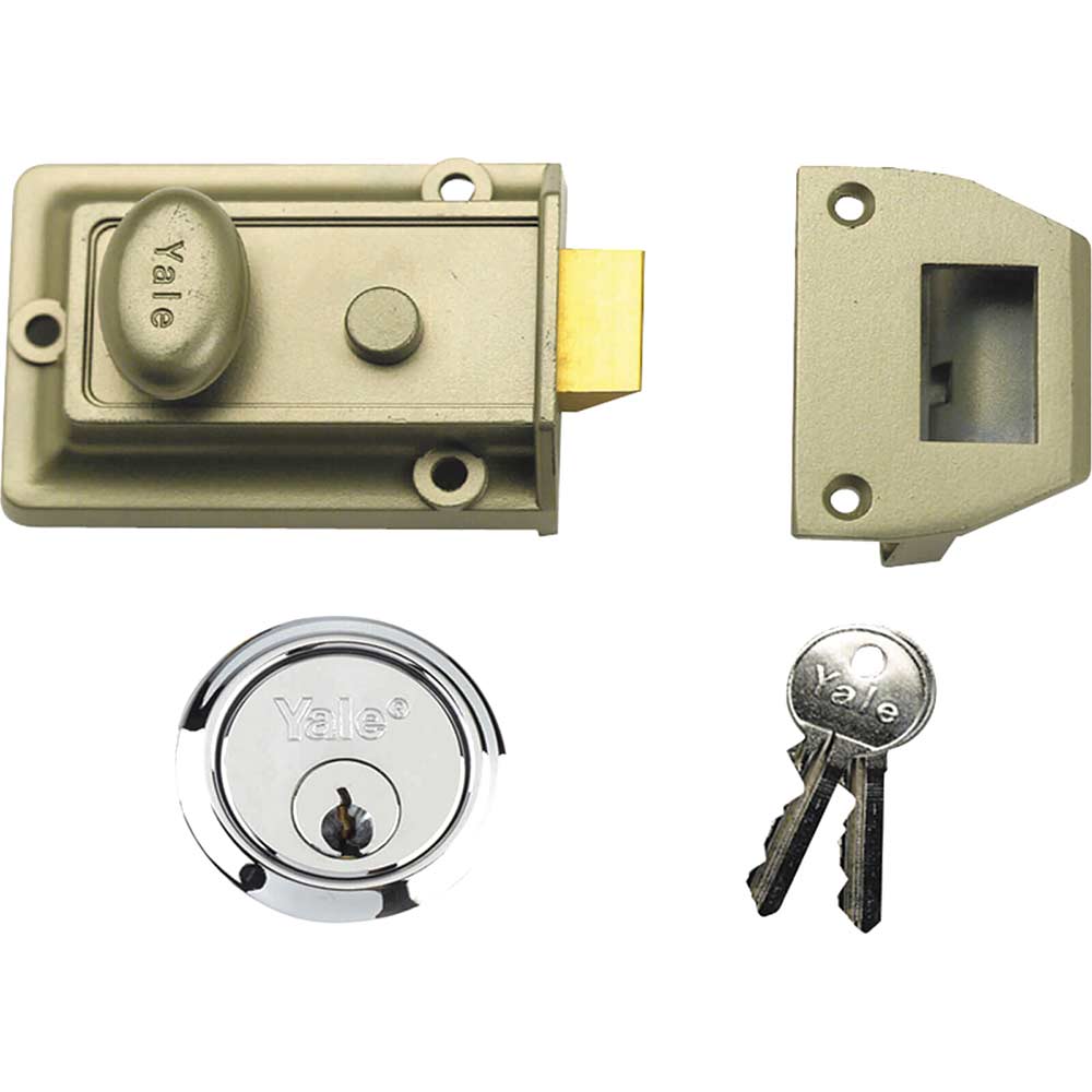 Yale Locks 77 Trad Nightlatch Nickle Brass SC Cylinder 60mm Backset