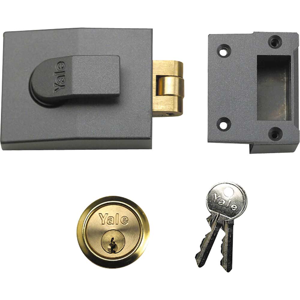Yale Locks 81 Rollerbolt Nightlatch DMG Brass Cylinder 60mm Backset