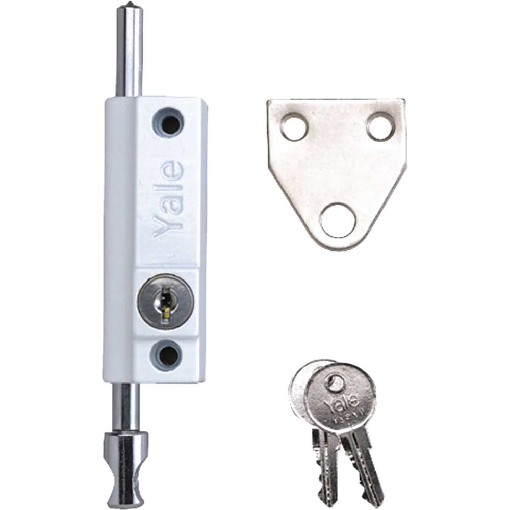 Yale Locks P124 Door Push Bolt White Finish