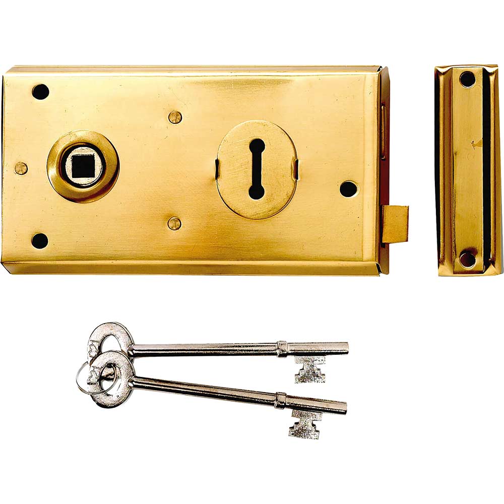 Yale Locks P401 Rim Lock Polished Brass Finish 138 x 76mm