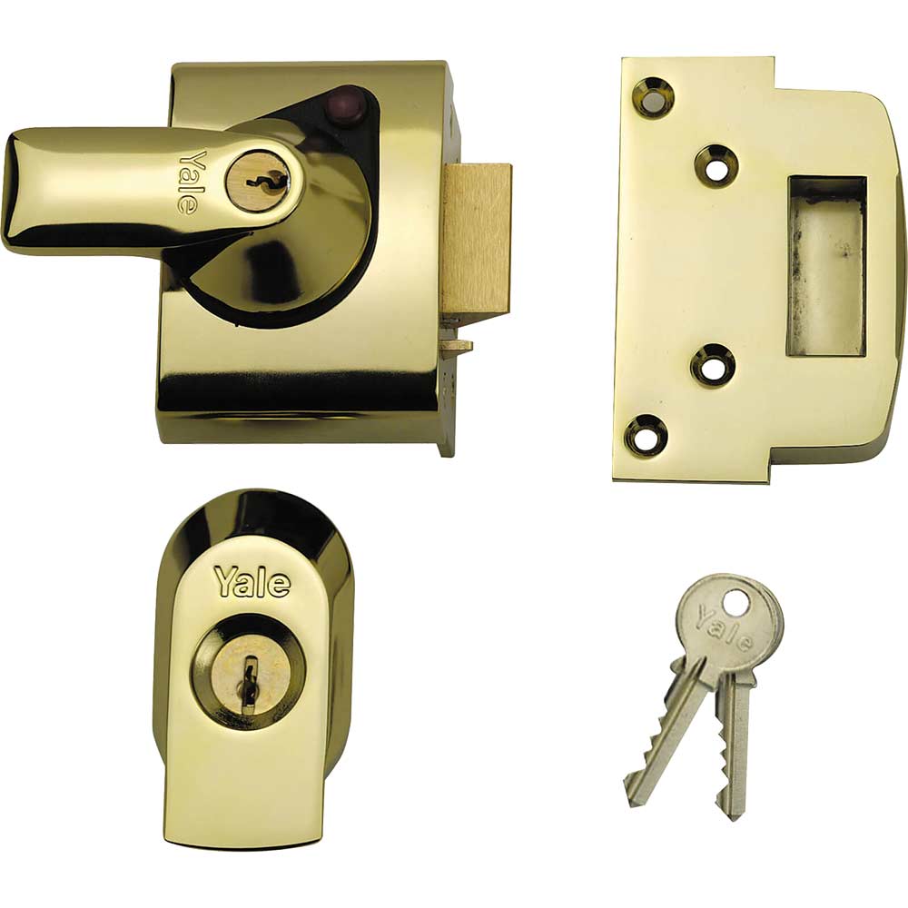 Yale Locks BS2 Nightlatch British Standard Lock 40mm Brasslux Finish