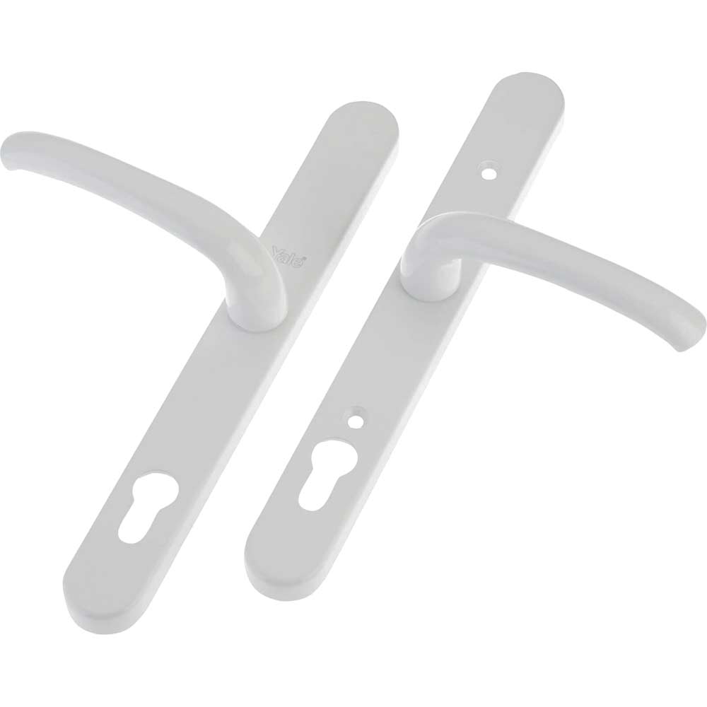 Image of Yale Locks PVCu Retro Door Handle Polished PVD White Finish P-PVC-RH-WH