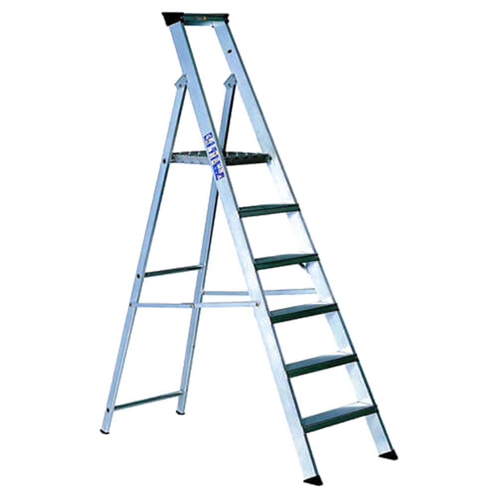 Image of Youngman 2.1 Metre Industrial Aluminium Platform Step Ladder 10 Tread