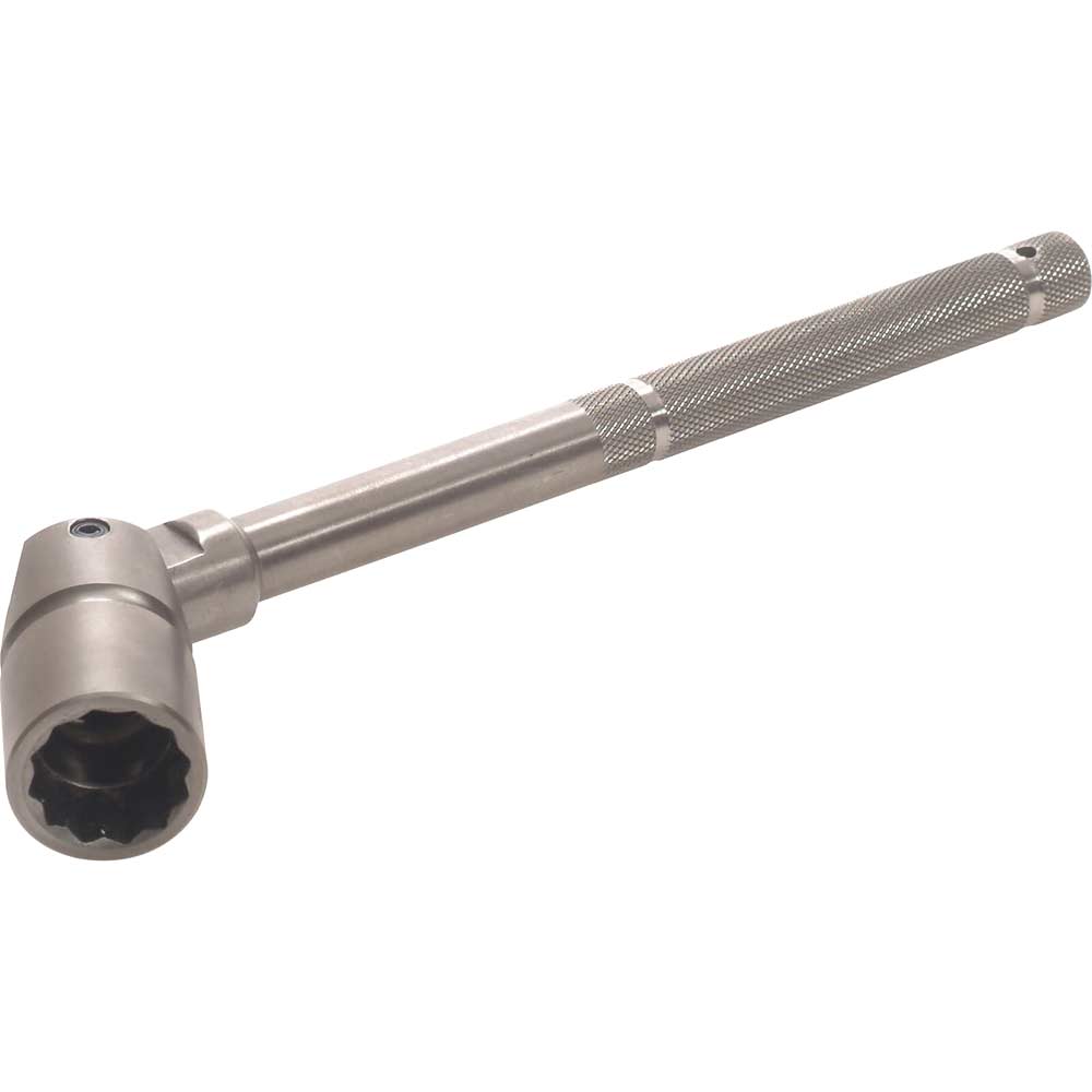 Bi Metal Titanium Scaffold Spanner with Round Knurl Handle 7/16" Bi Hex Whitworth Steel Socket