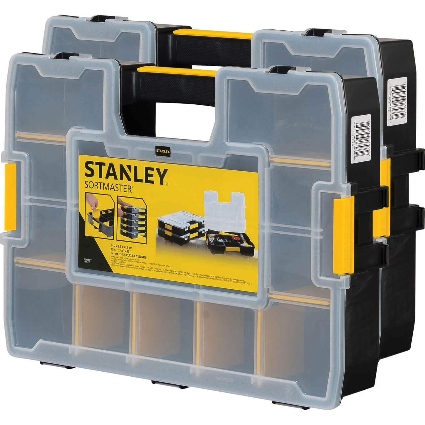 Stanley FatMax Sort Master Multi Compontent Organiser Box Pack of 2