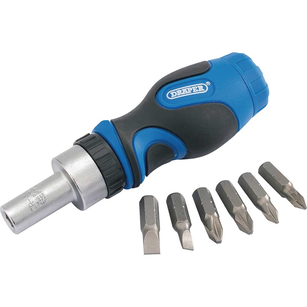 Photo of Draper 7 Piece Stubby Ratchet Screwdriver And Bit Set