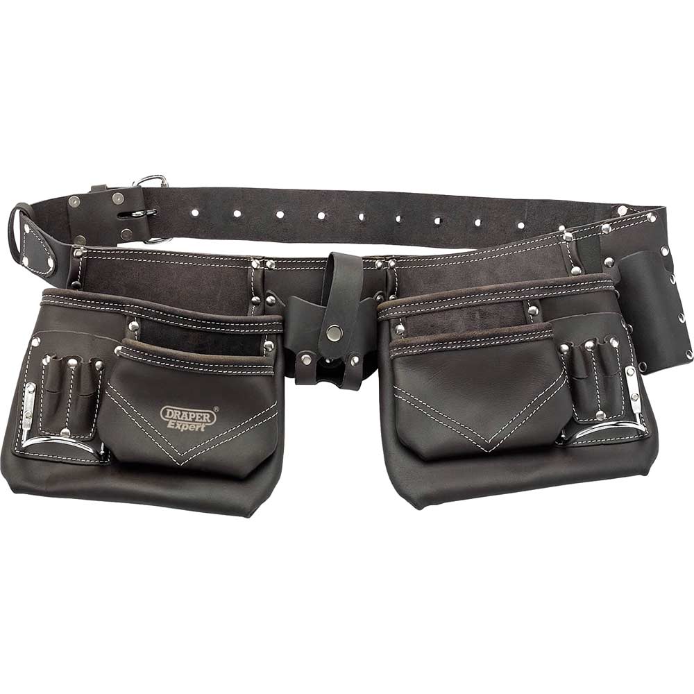 Photo of Draper Expert Double Oil Tanned Leather Tool Pouch And Belt