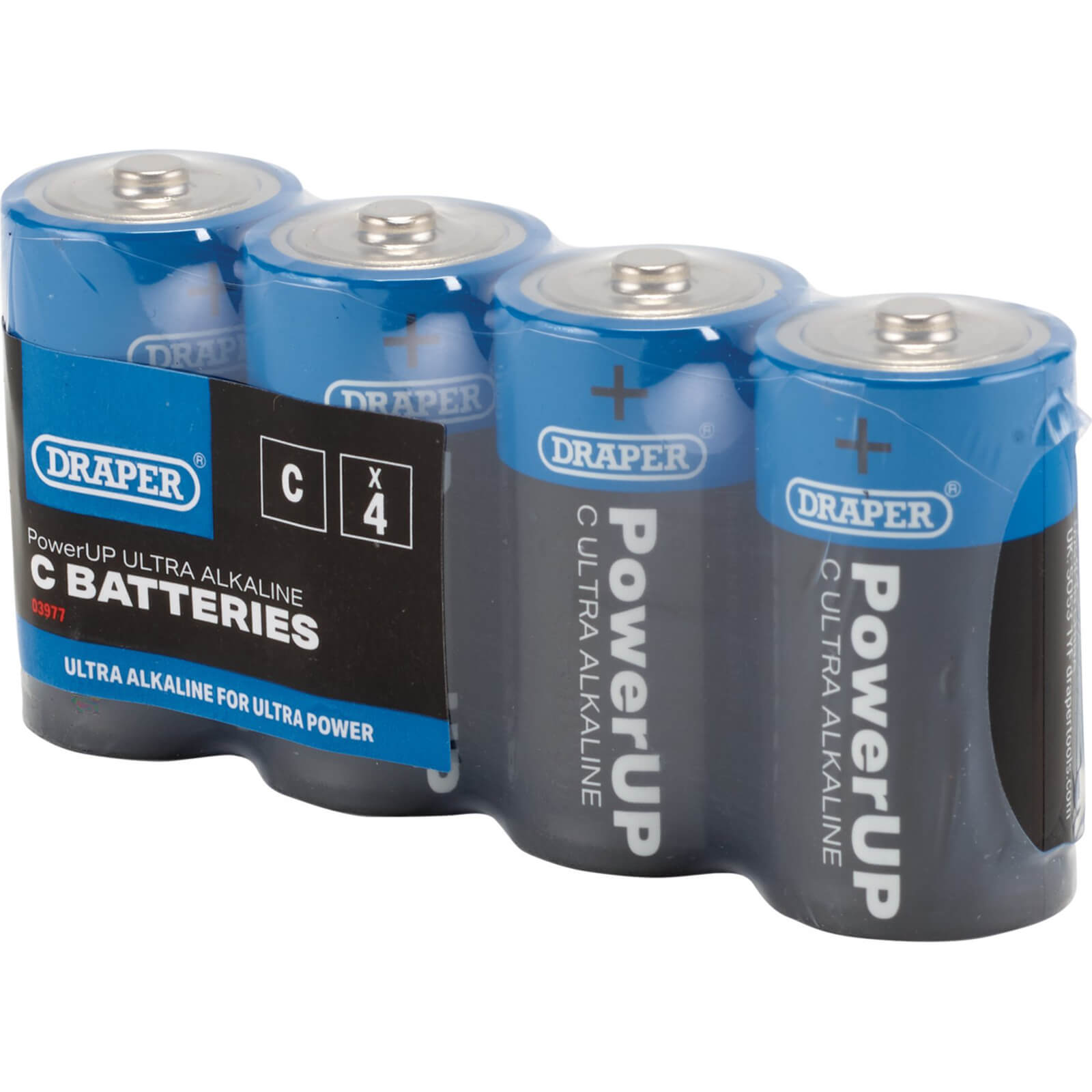 Draper Powerup Ultra Alkaline C Cell Batteries Pack of 4