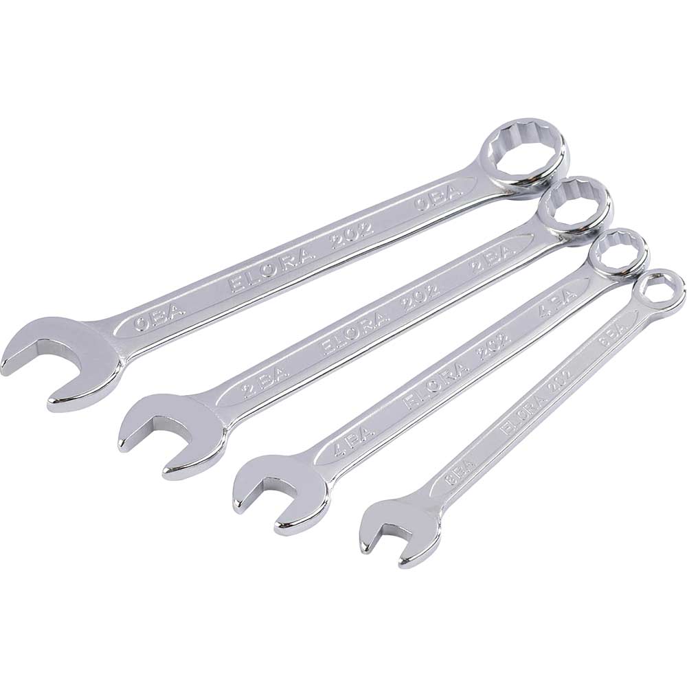 Image of Elora 4 Piece Midget Combination Spanner Set BA