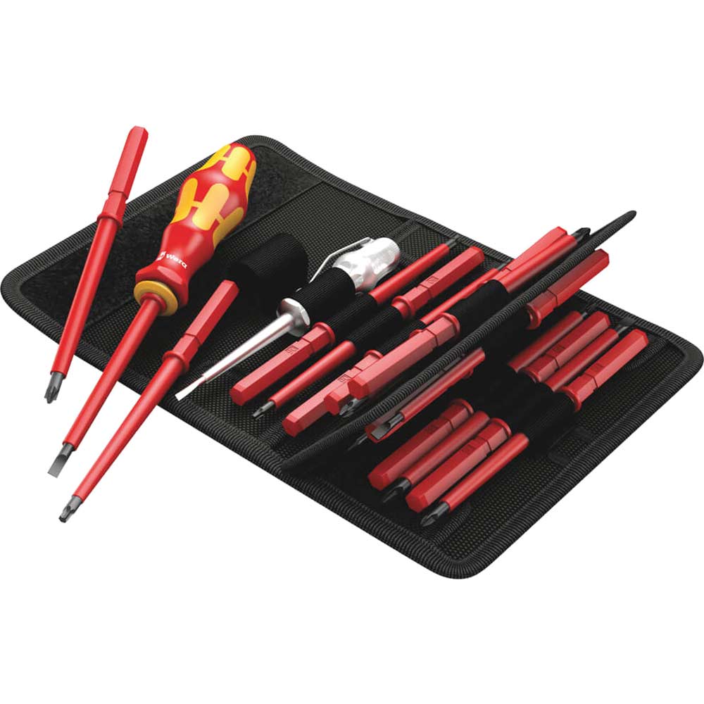 Image of Wera 16 Piece 60I/65I/67I Kraftform Kompakt VDE Insulated Interchangeable Screwdriver Set