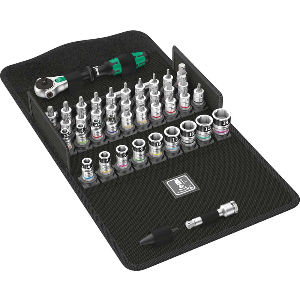 Photo of Wera 8100 Sa 1/4 Drive All-in Zyklop Speed Ratchet 42 Piece Set 1/4