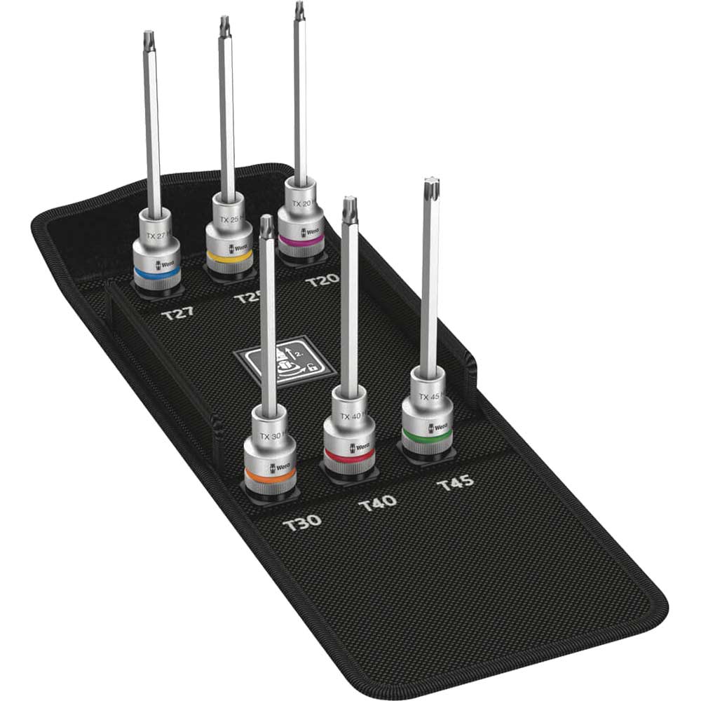 Photo of Wera 6 Piece 8767c 1/2 Drive Torx Hf Zyklop Socket Set 1/2